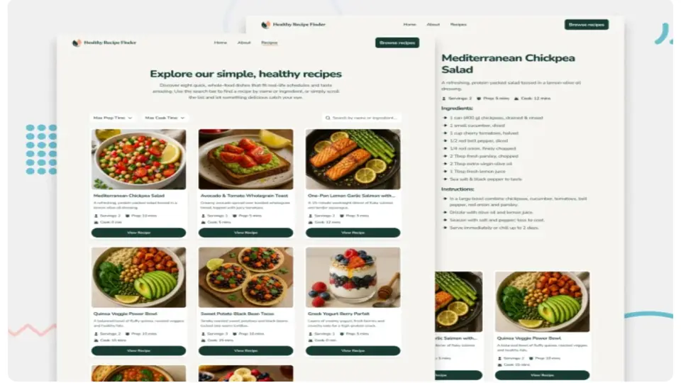 Recipe finder website