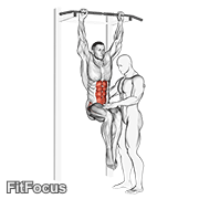 Assisted Hanging Knee Raise With Throw Down
