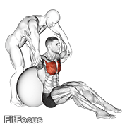 Assisted Seated Pectoralis Major Stretch With Stability Ball GIF