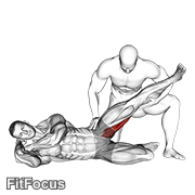 Assisted Side Lying Adductor Stretch GIF