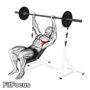 Barbell Incline Shoulder Raise GIF