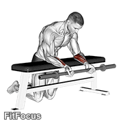 Barbell Palms Up Wrist Curl Over A Bench GIF