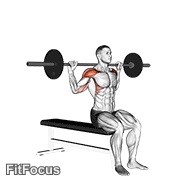 Barbell Seated Behind Head Military Press GIF