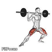 Barbell Side Split Squat exercise GIF demonstration