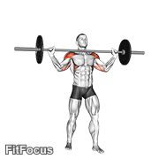 Barbell Standing Wide Military Press GIF