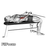Cable Lying Bicep Curl (lying cable bicep curl) GIF — animated arms exercise demonstration