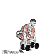 Dumbbell Clean GIF — animated legs exercise demonstration