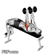 Dumbbell Decline Triceps Extension GIF