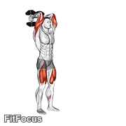 Dumbbell Forward Lunge Triceps Extension GIF