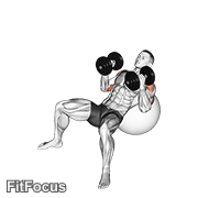 Dumbbell Incline Hammer Press On Exercise Ball GIF