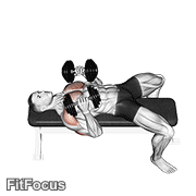 Dumbbell Lying Elbow Press GIF