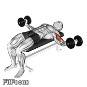 Dumbbell Lying Wide Curl GIF
