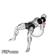 Dumbbell One Arm Hammer Press On Exercise Ball GIF