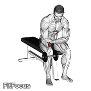 Dumbbell One Arm Wrist Curl GIF