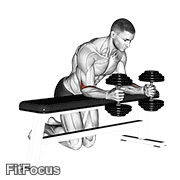Dumbbell Over Bench Neutral Wrist Curl GIF