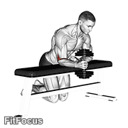 Dumbbell Over Bench One Arm Neutral Wrist Curl GIF