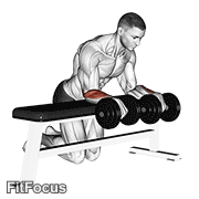 Dumbbell Over Bench Wrist Curl GIF
