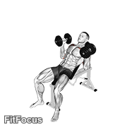 Dumbbell Palms In Incline Bench Press GIF