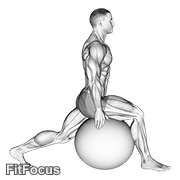 Exercise Ball Hip Flexor Stretch GIF
