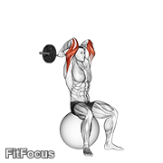 Ez Bar French Press On Exercise Ball GIF