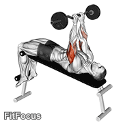 Ez Barbell Decline Close Grip Face Press GIF