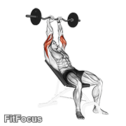 Ez Barbell Incline Triceps Extension GIF