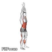 Hands Clasped Circular Toe Touch (male) GIF