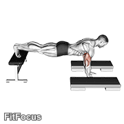 Incline Push Up Depth Jump exercise GIF demonstration