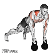 Kettlebell Alternating Renegade Row exercise GIF demonstration