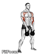 Kettlebell Double Alternating Hang Clean GIF