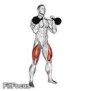 Kettlebell Front Squat GIF — animated legs exercise demonstration