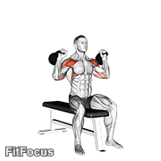 Kettlebell Seated Two Arm Military Press GIF