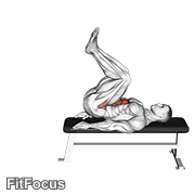 Leg Pull In Flat Bench GIF — animated core exercise demonstration