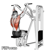 Lever Front Pulldown (machine front pulldown) GIF — animated back exercise demonstration