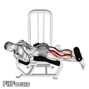 Lever Lying Two-one Leg Curl GIF