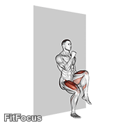 March Sit (wall) GIF — animated legs exercise demonstration