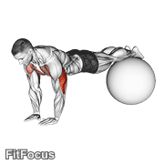 Narrow Push-up On Exercise Ball GIF