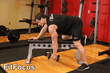 One-Arm Dumbbell Row animated form demonstration