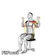 Resistance Band Seated Shoulder Press GIF