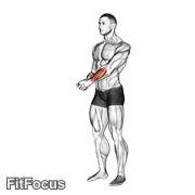 Side Wrist Pull Stretch GIF — animated arms exercise demonstration