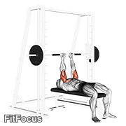 Smith Close-grip Bench Press exercise GIF demonstration