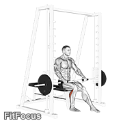 Smith Seated One Leg Calf Raise GIF