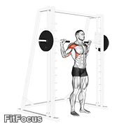 Smith Standing Behind Head Military Press GIF