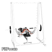 Smith Wide Grip Bench Press GIF